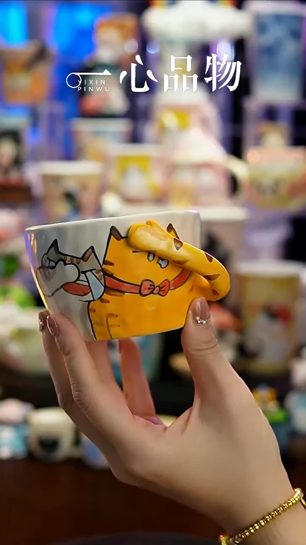 杯子瓷Y087景德镇手工手绘杯子摆件