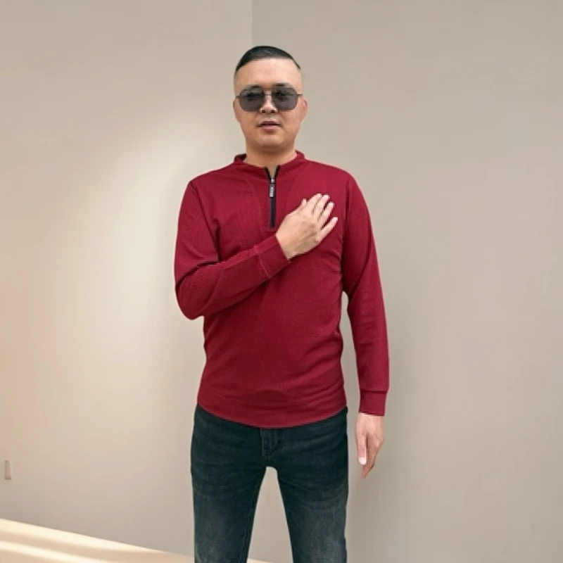 8009春秋透气衬衫拉链卫衣男士男款时尚新款