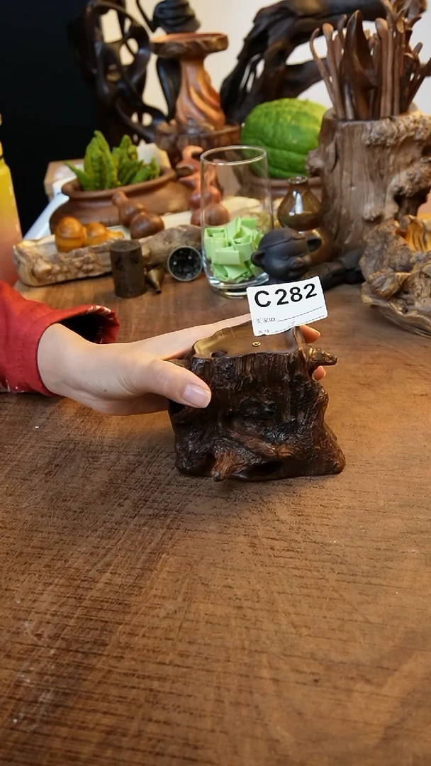 C282鹰瞳手作硬木工艺竖香插