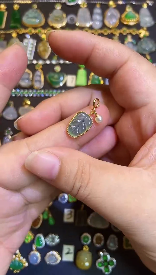 吊坠(不含链)银S925镶嵌翡翠1