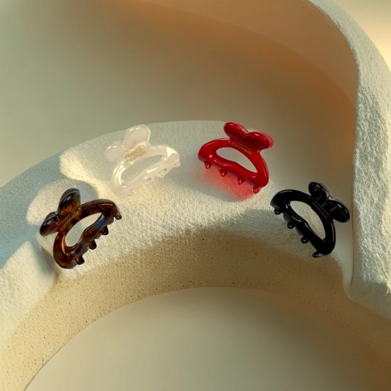 新款春夏减龄小兔子耳朵醋酸3.5cmF6025顶夹公主夹半抓可爱时尚