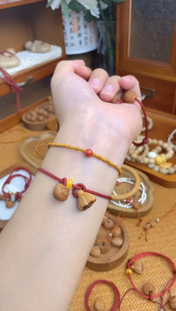 桃核竹节手串一物一拍莎莎