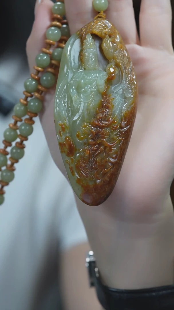 颈饰未镶嵌和田玉观音