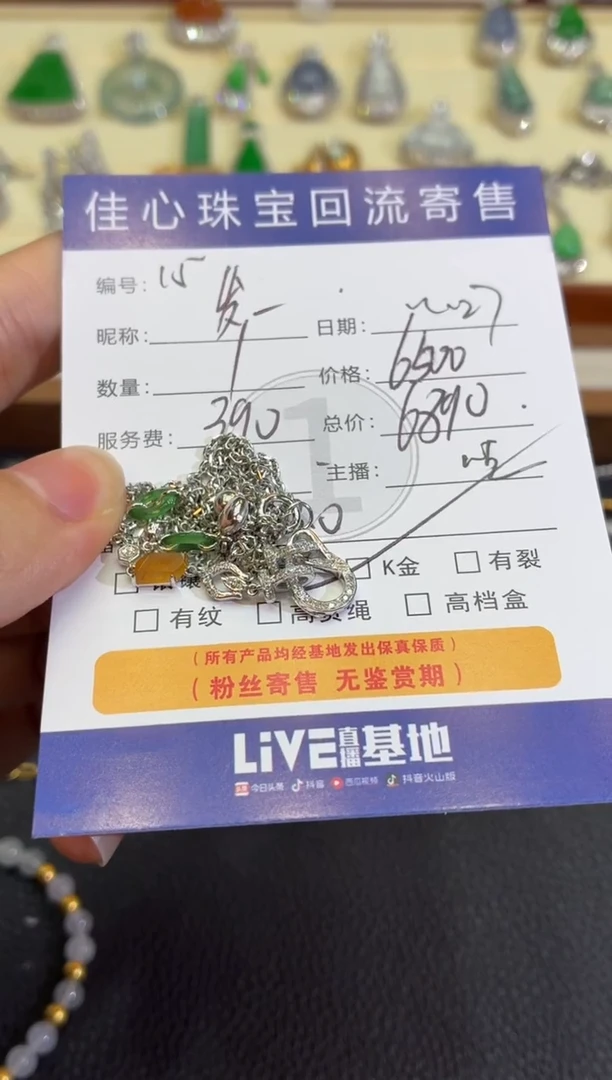 项链18K金镶嵌翡翠短**扬翡翠——1127015