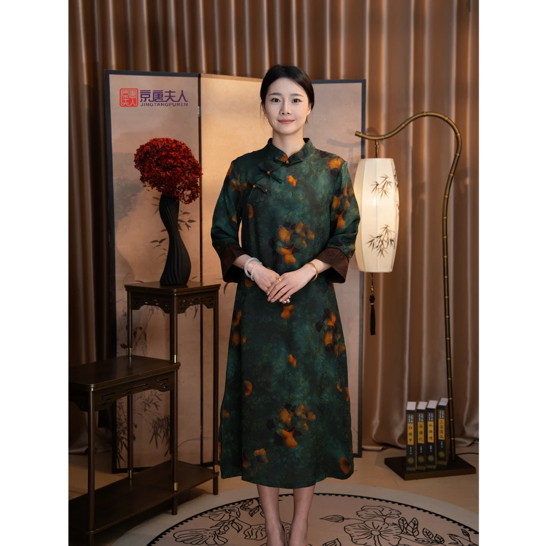 【京唐夫人·露华】新中式国风春季新款立领女装连衣裙
