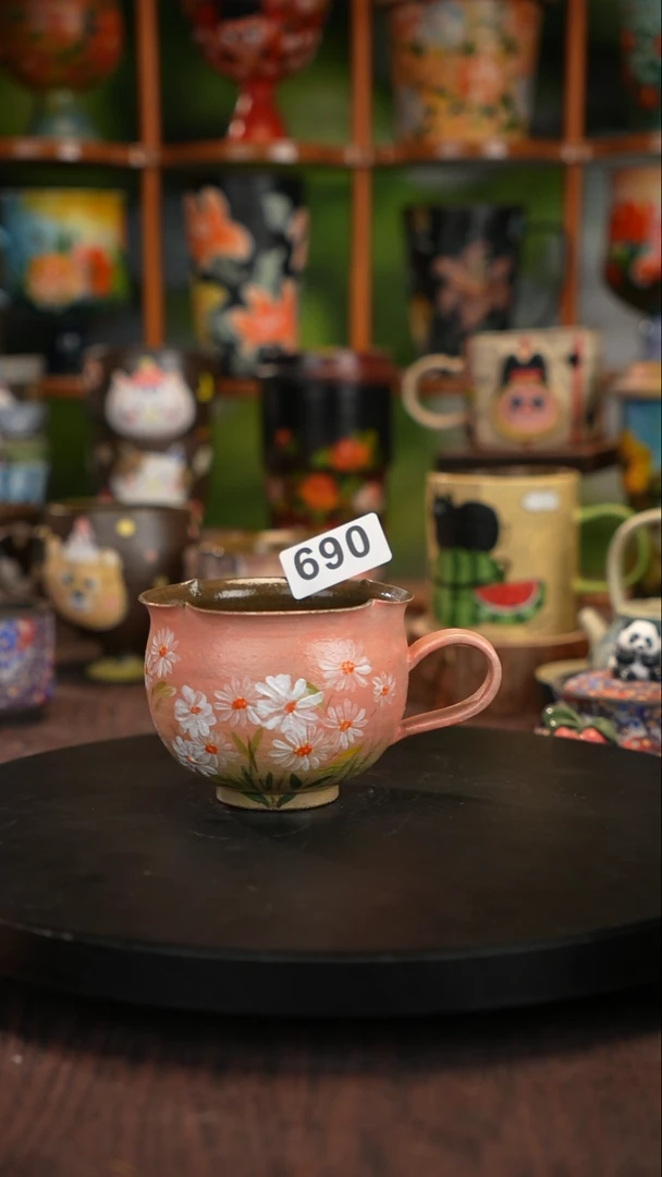 釉下手绘陶瓷紫砂杯