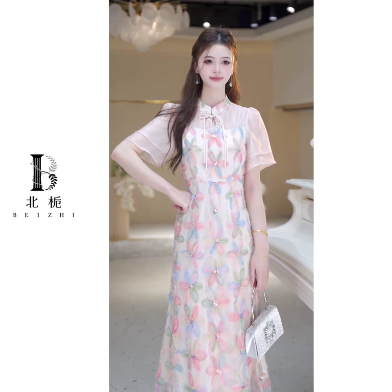 【北栀】七色花旗袍连衣裙长款812657*短款812665