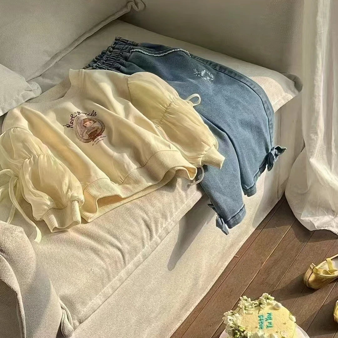 4230杏色圣诞老人秋冬加绒卫衣套头女童长袖时尚洋气