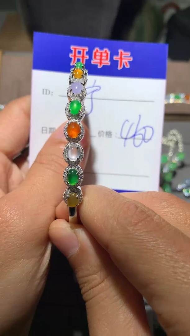 【闪购商品】翡翠手镯银S925镶嵌宁静致远～