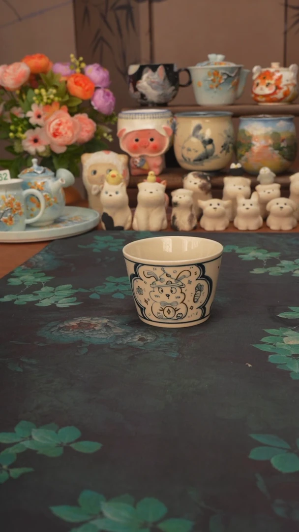 柯柯  小白兔猪口杯