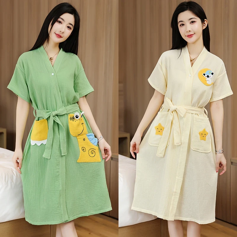 纯棉纱布浴巾女士儿童大人亲子可穿裹全棉吸水速干浴袍夏季薄2025