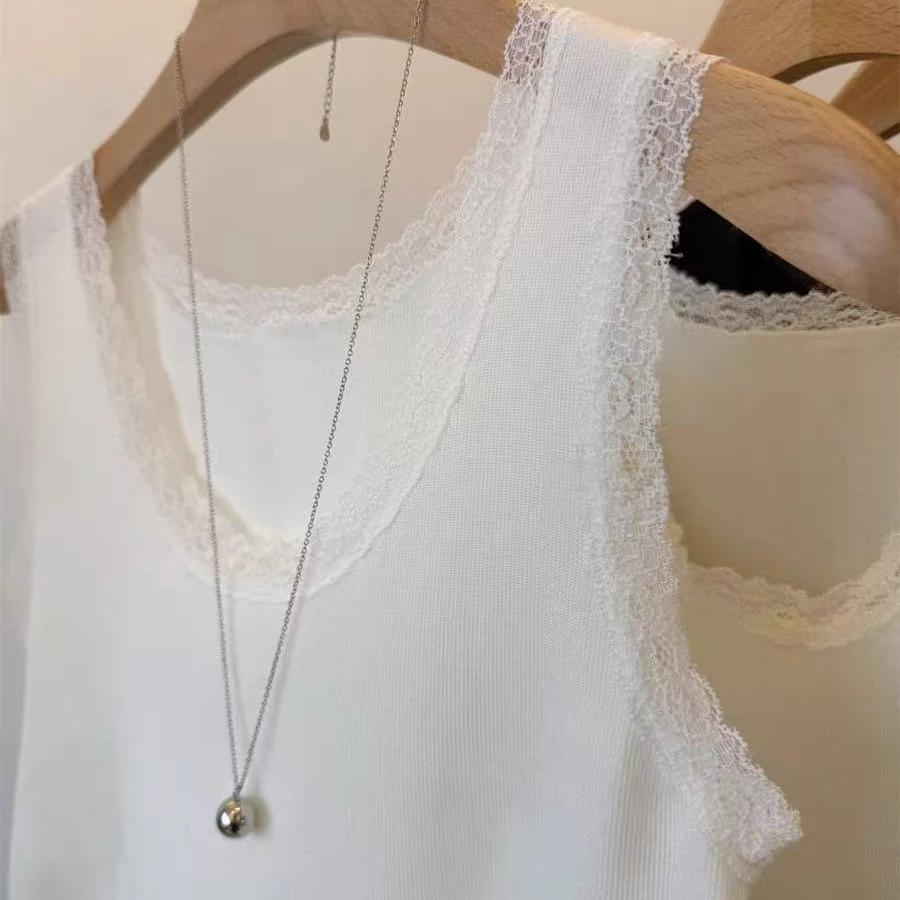 /蕾丝背心/蕾丝亲肤背心女修身内搭上衣 衣长54 胸围46 LL25