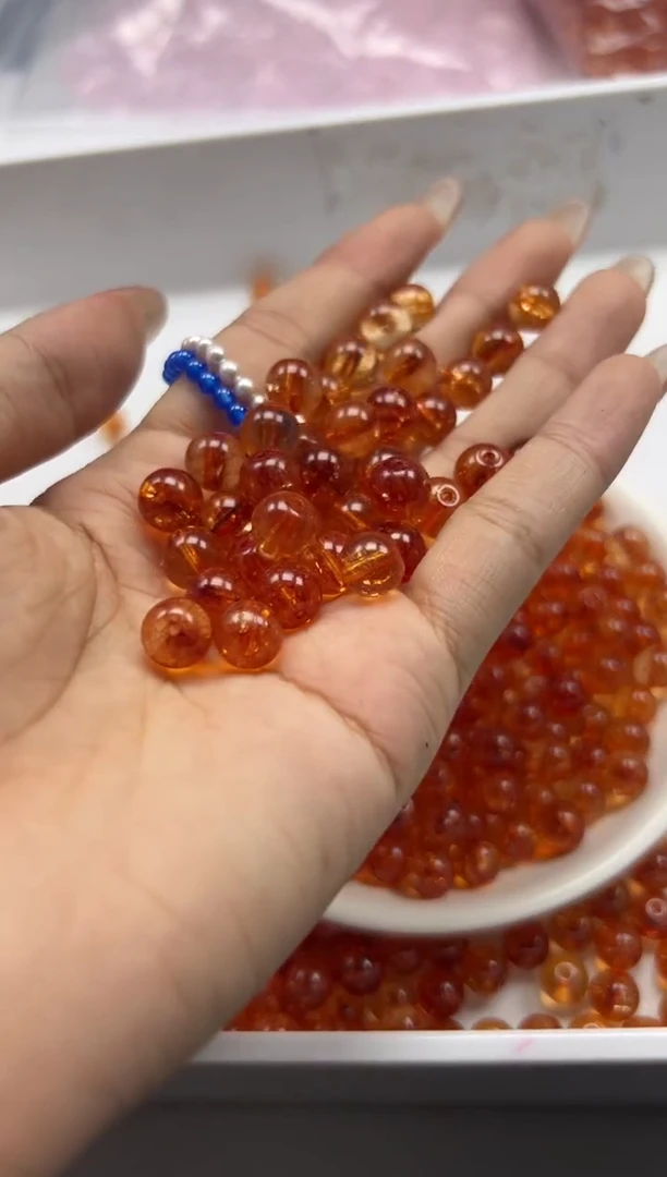 未镶嵌颈饰水晶w1719金橙阿塞8mm*30颗