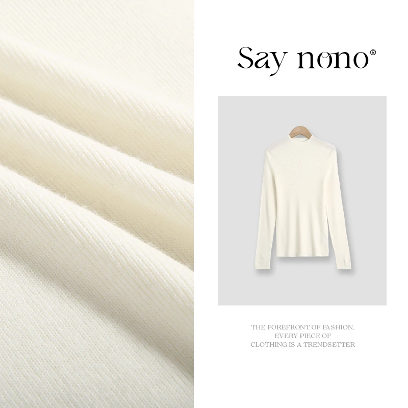 懒猫nono│Saynono 100精纺美丽诺羊毛套头半高领上衣/XX25019