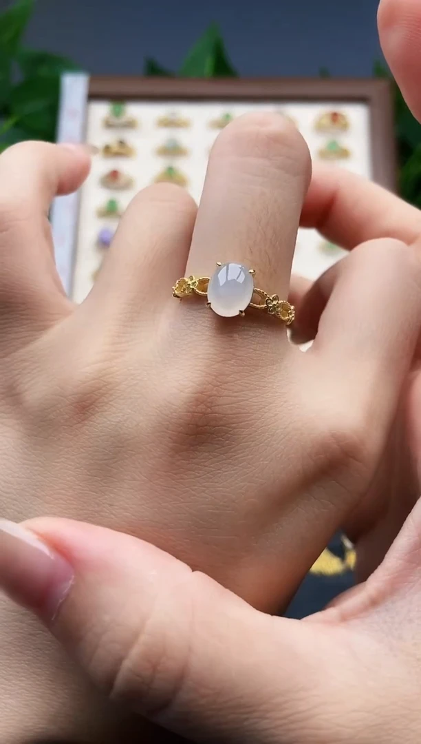 银S925镶嵌戒指翡翠12