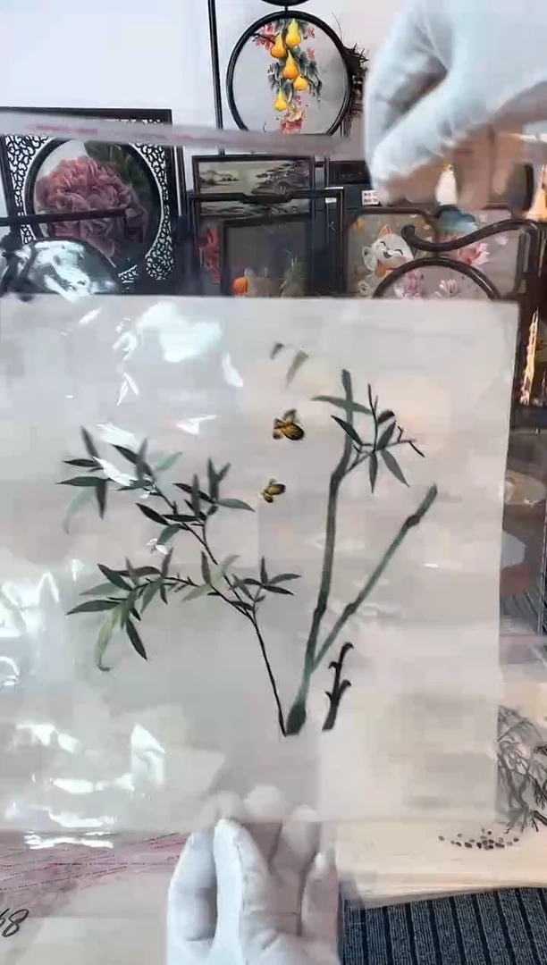 织绣纯手工苏绣双面绣绣布66