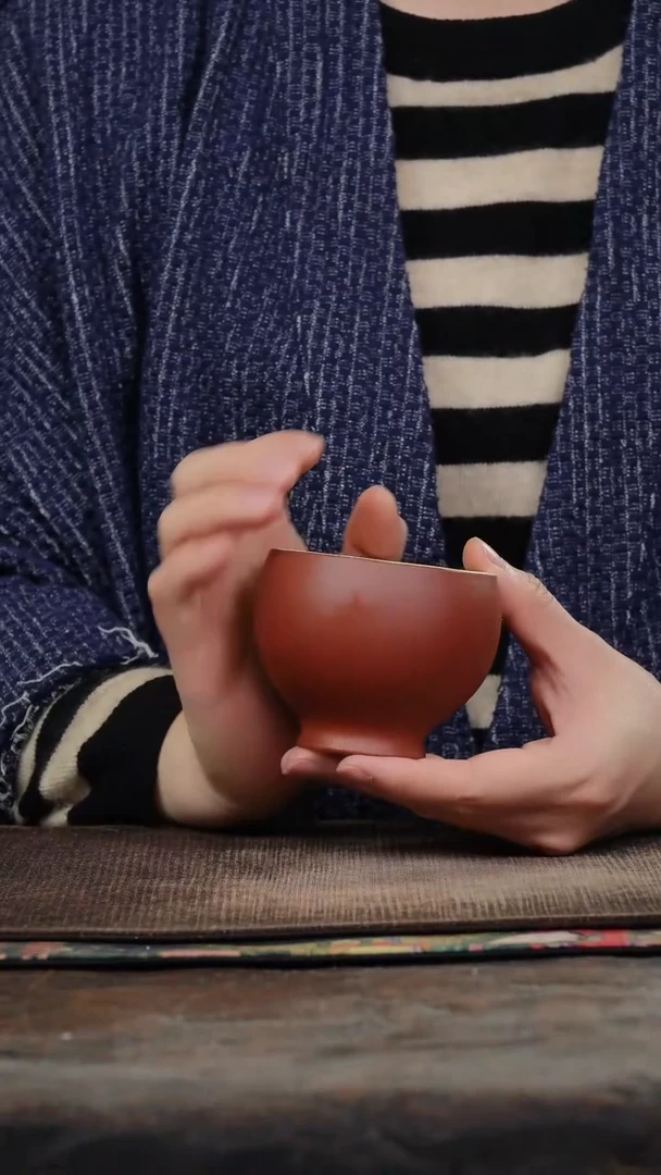 九斋本山绿粉红降坡光素紫砂杯