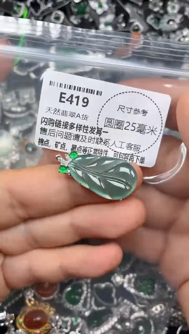 颈饰未镶嵌翡翠E419吊坠