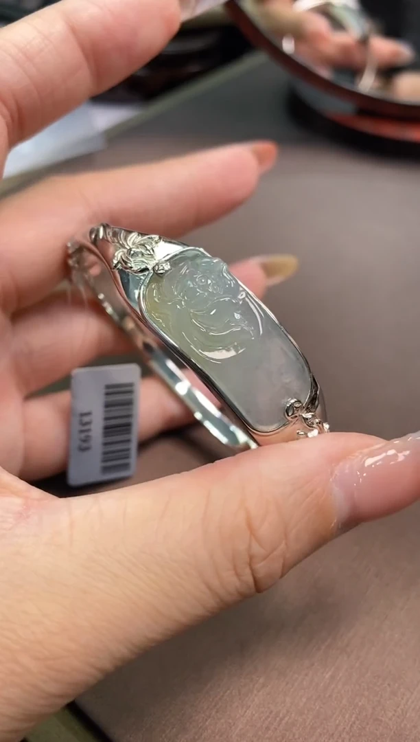 翡翠银S925镶嵌颈饰净货13191