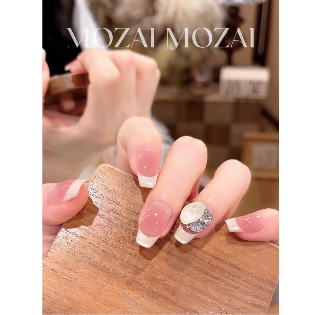 茉哉【施家全华钻/白日梦】纯手工定制美甲拆卸穿戴甲A5406