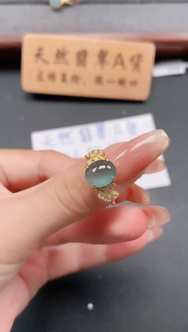 银S925镶嵌戒指翡翠111