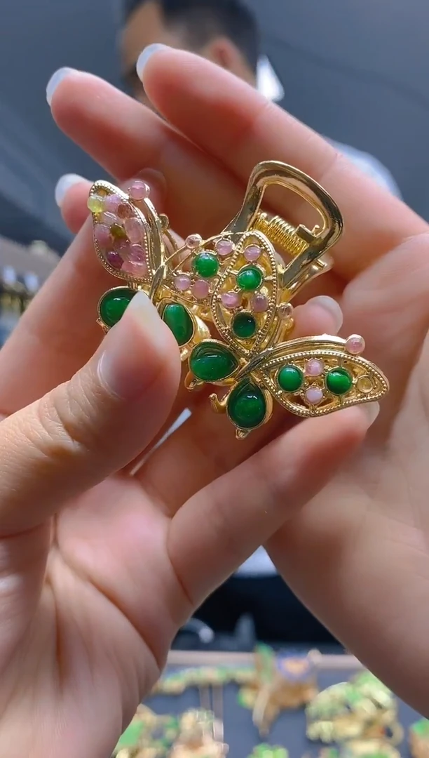 【闪购商品】翡翠耳饰合金077翡翠发簪