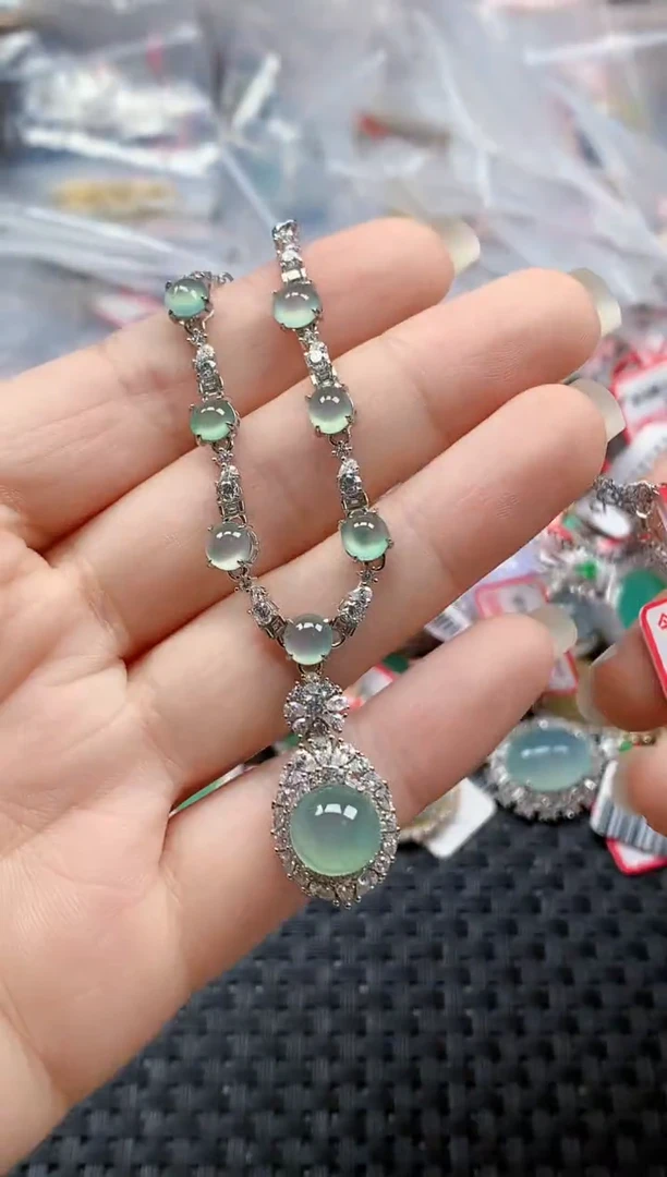 银S925镶嵌戒指翡翠天然A货缅甸翡翠