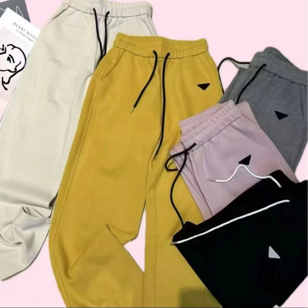 春季透气阔腿裤纯色休闲裤运动裤休闲秋季韩版卫裤针织百搭抽绳