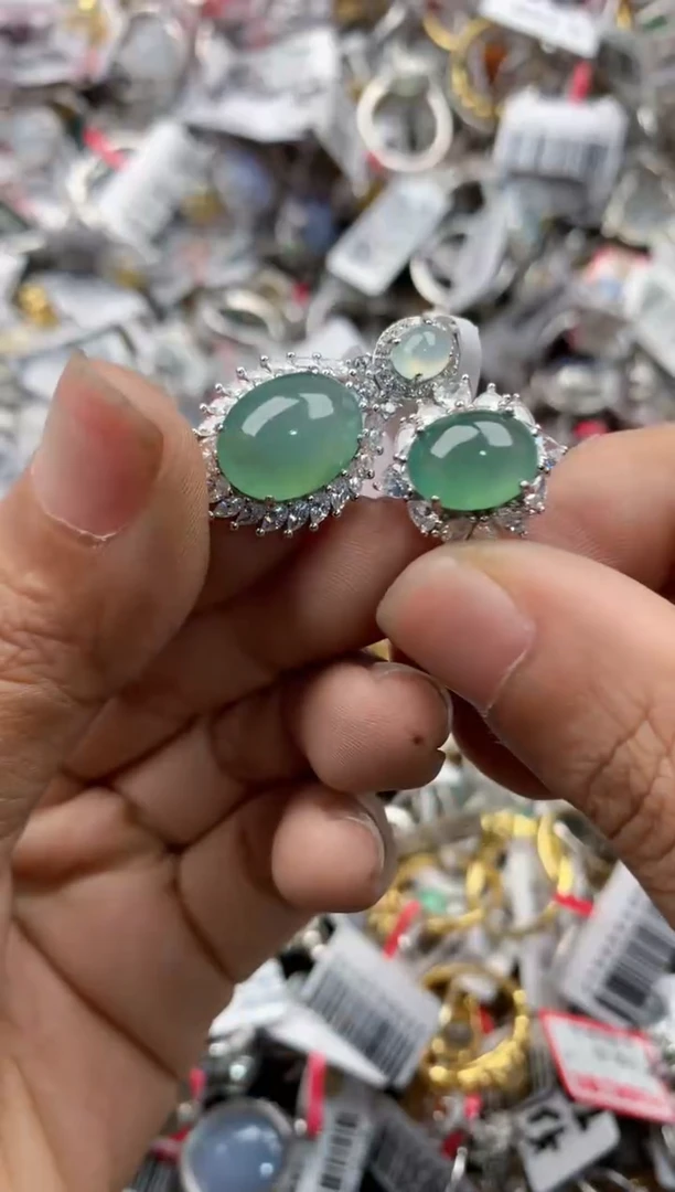 银S925镶嵌戒指翡翠1010    6