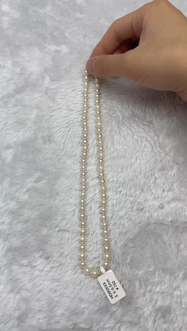 项链银S925镶嵌海水珍珠AK羽皇金6-6.5mm