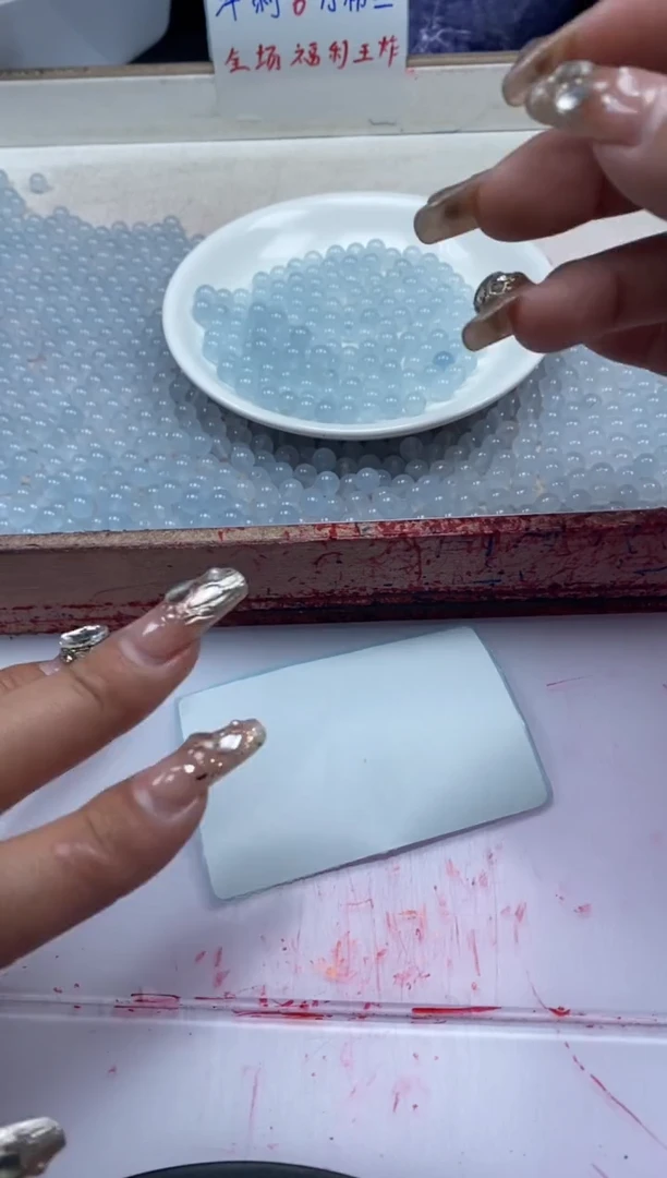 【闪购商品】玛瑙/玉髓颈饰未镶嵌w792冰川蓝玛瑙6mm*50颗