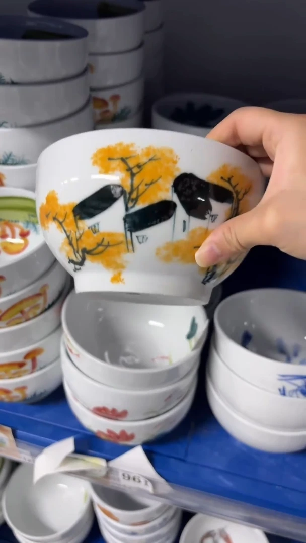 瓷片景德镇手绘釉中彩（食品级）大号罗汉碗