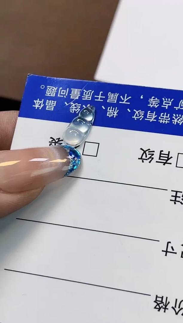 裸石翡翠晓忠02高冰玻福豆12.9*6.1*3.3