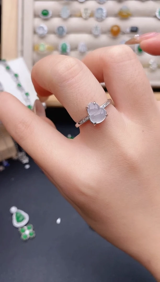 银S925镶嵌戒指翡翠0