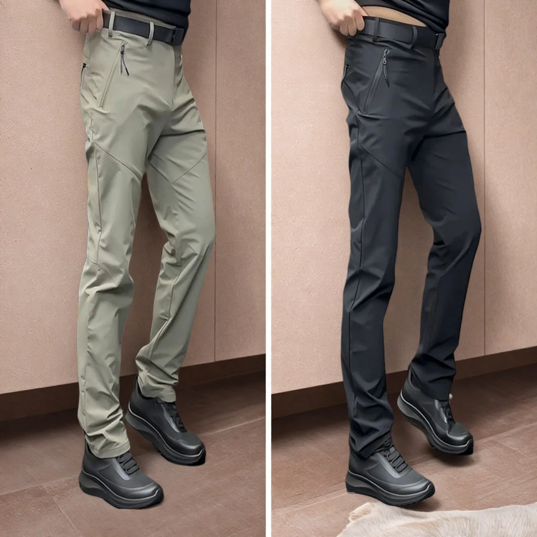 百搭直筒秋冬冲锋裤户外防风工装裤男士时尚长裤修身速干休闲裤男