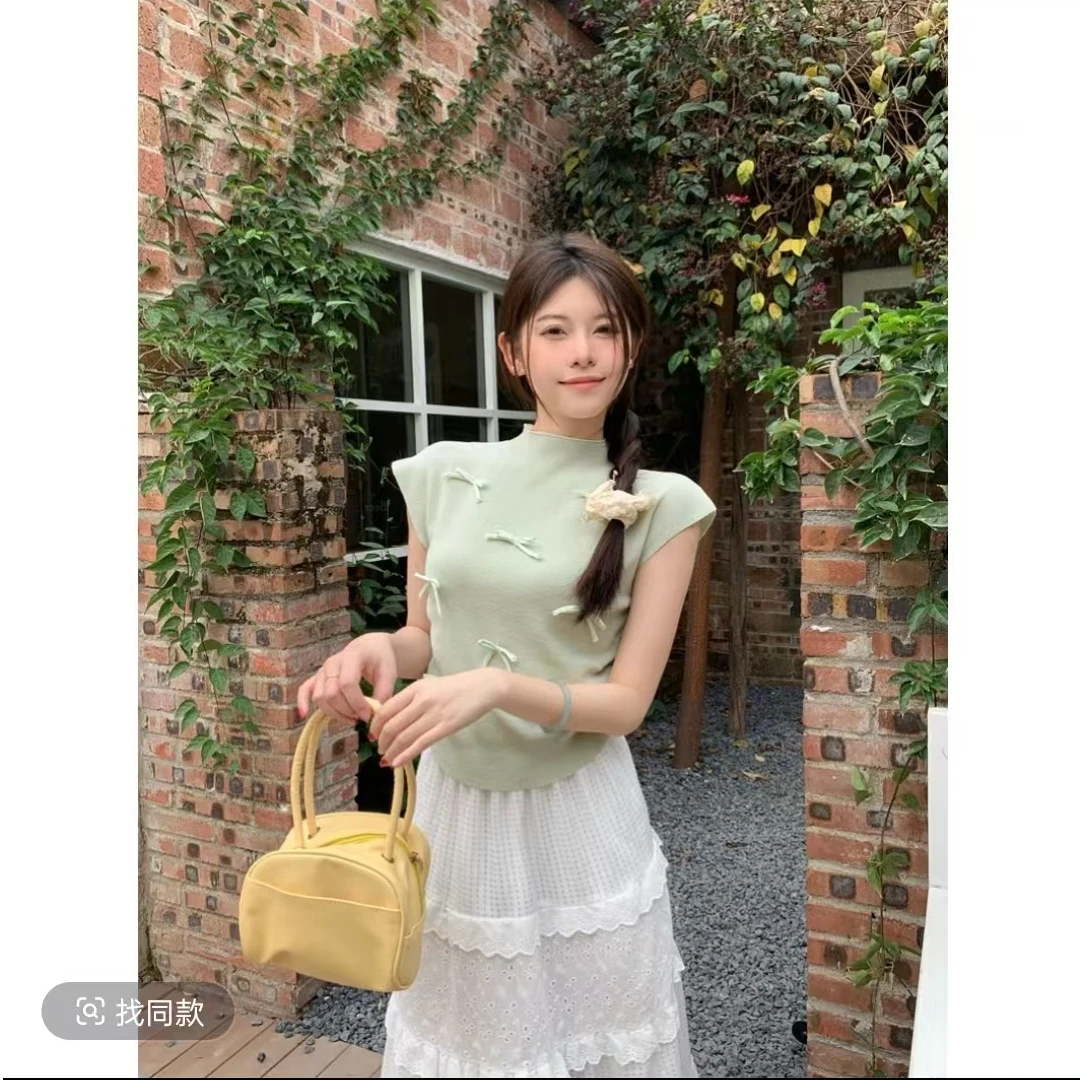 女修身显瘦上衣针织短袖百搭1170