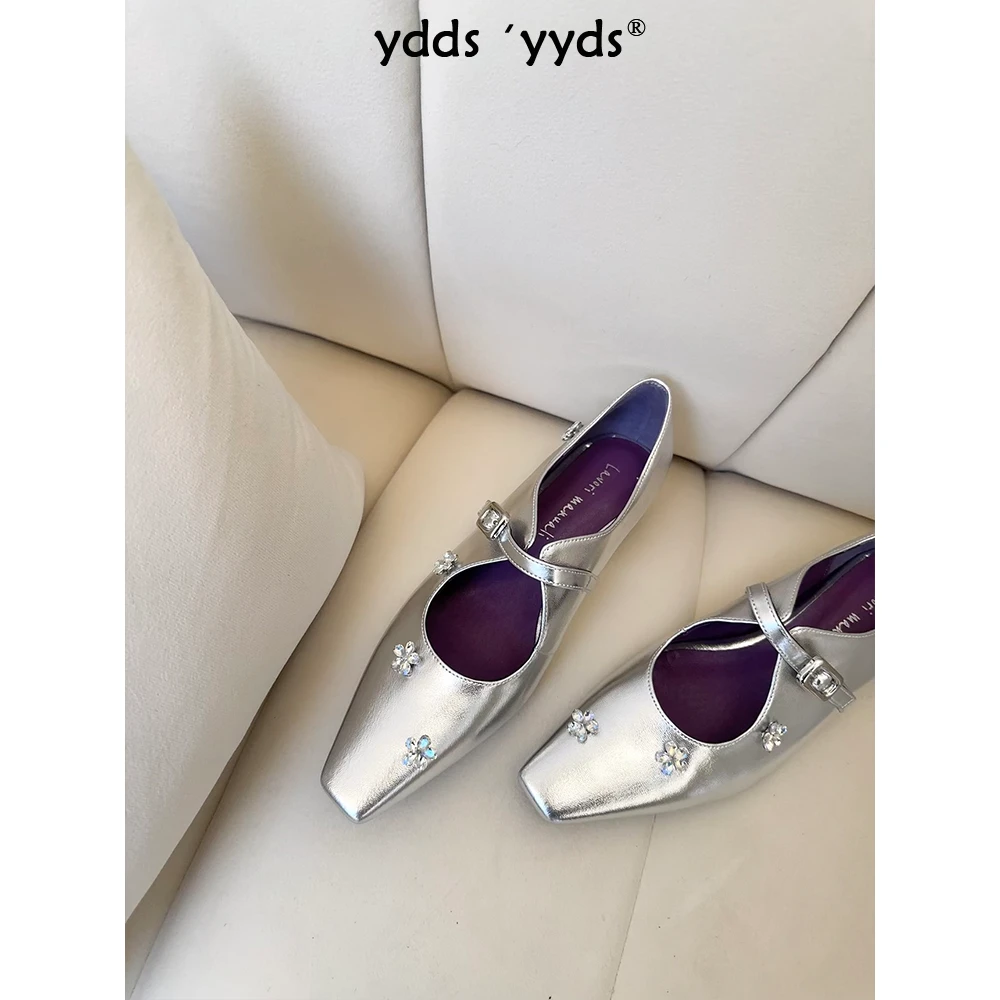 YDD/25早春季新款甜美水钻内增高方头纯色浅口小单鞋/6591