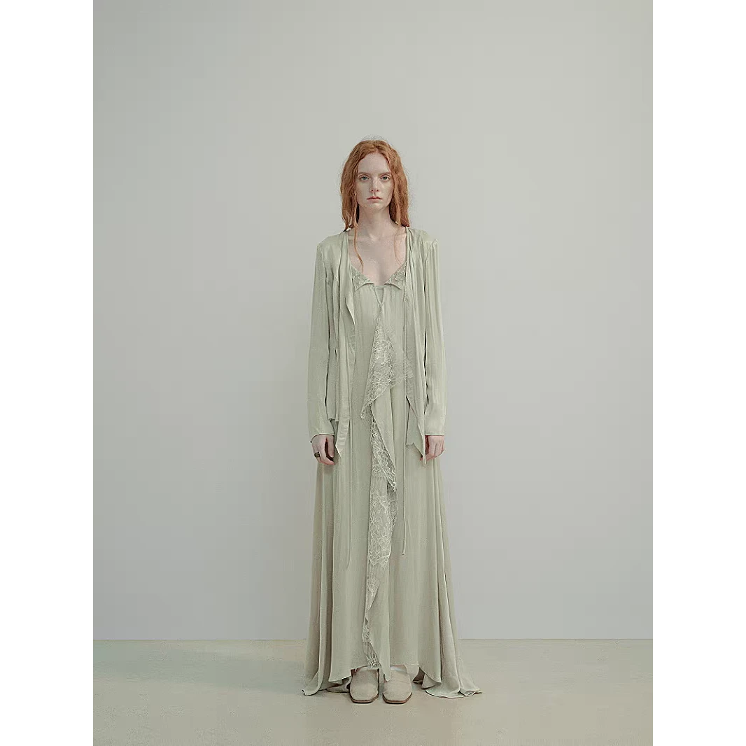 ELYWOOD 壹黎雾铜氨折边宽松吊带裙