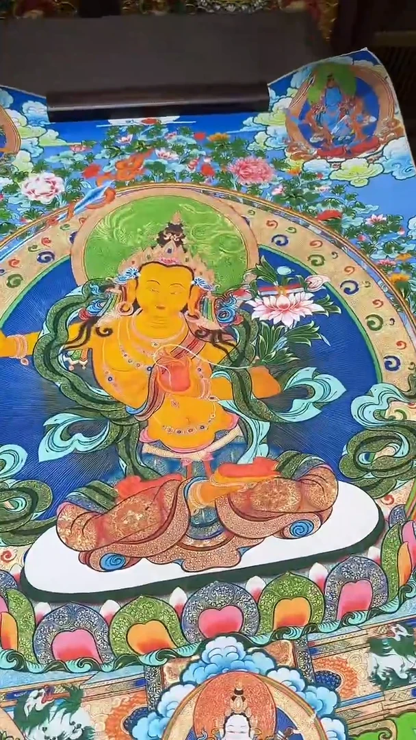 卷轴画【主播精品】高端卷轴画——唐卡AA52文殊菩萨