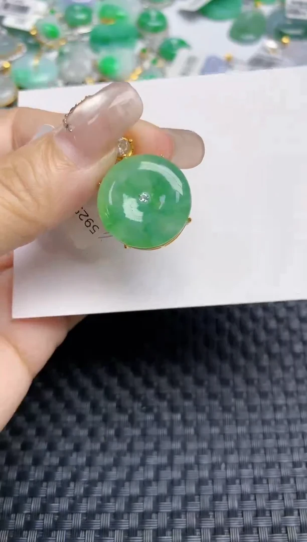 颈饰银S925镶嵌翡翠天然缅甸A货翡翠百元以上9元证书费自理