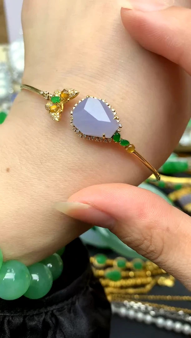 18K金镶嵌手镯翡翠327 -中国好珍宝