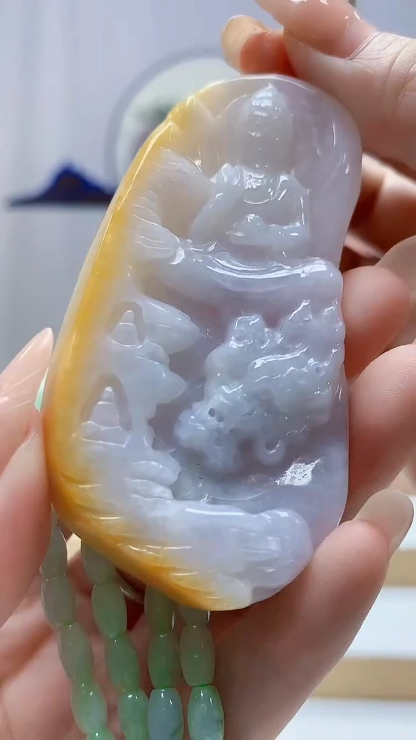 未镶嵌定制翡翠4812DD-毛货挂件赠珠链23