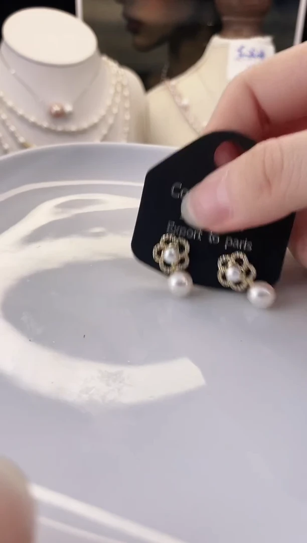 合金耳饰淡水珍珠37
