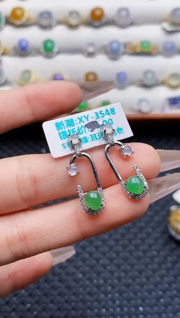 银S925镶嵌戒指翡翠6729