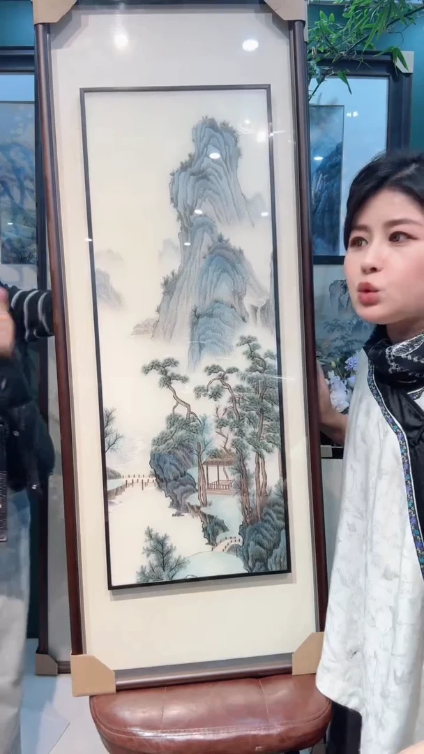 横款非遗苏绣手工刺绣装饰画