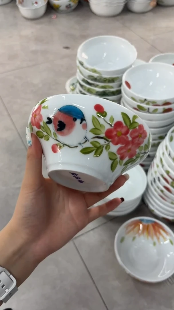 瓷片景德镇陶瓷食品级手绘釉中彩-葫芦碗