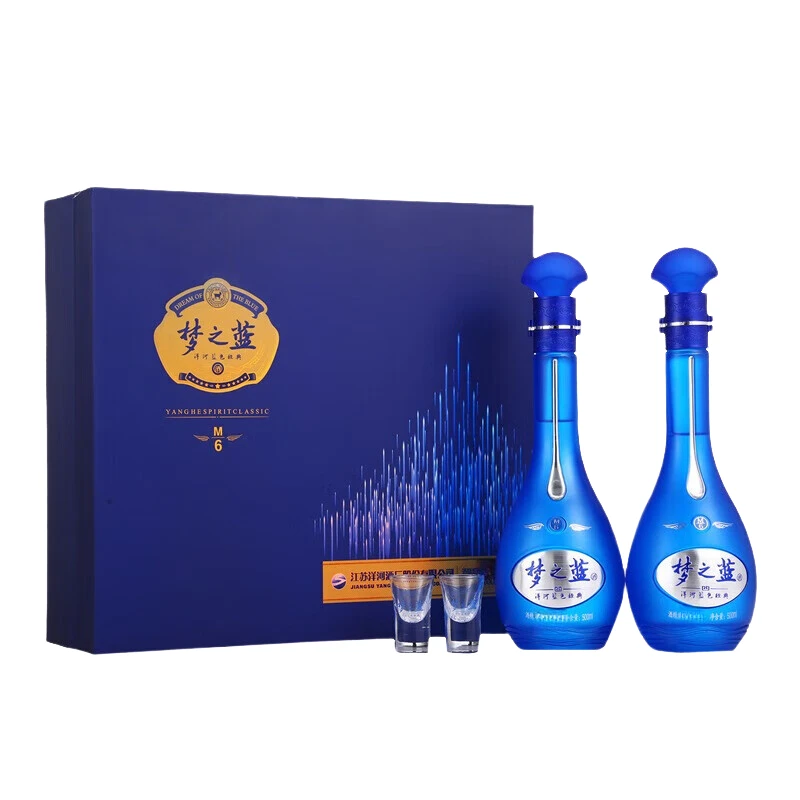 洋河【年货补贴】梦之蓝M6 45度500ml*2瓶礼盒浓香型白酒52度