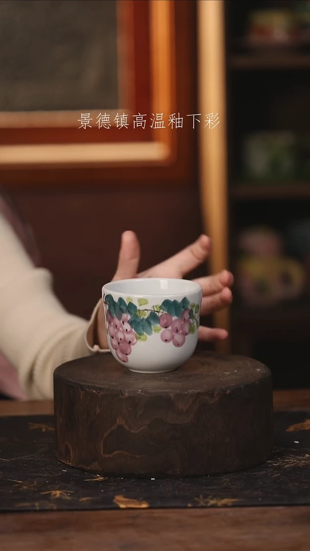 陶瓷景德镇高温釉下手绘陶瓷@L329@