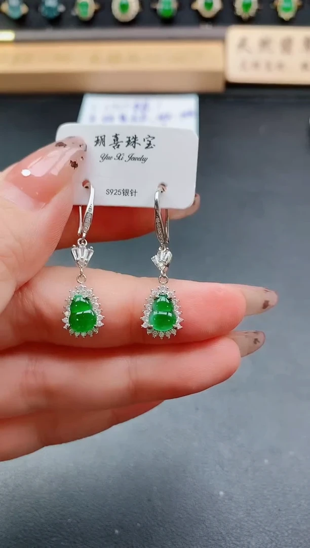 银S925镶嵌戒指翡翠1