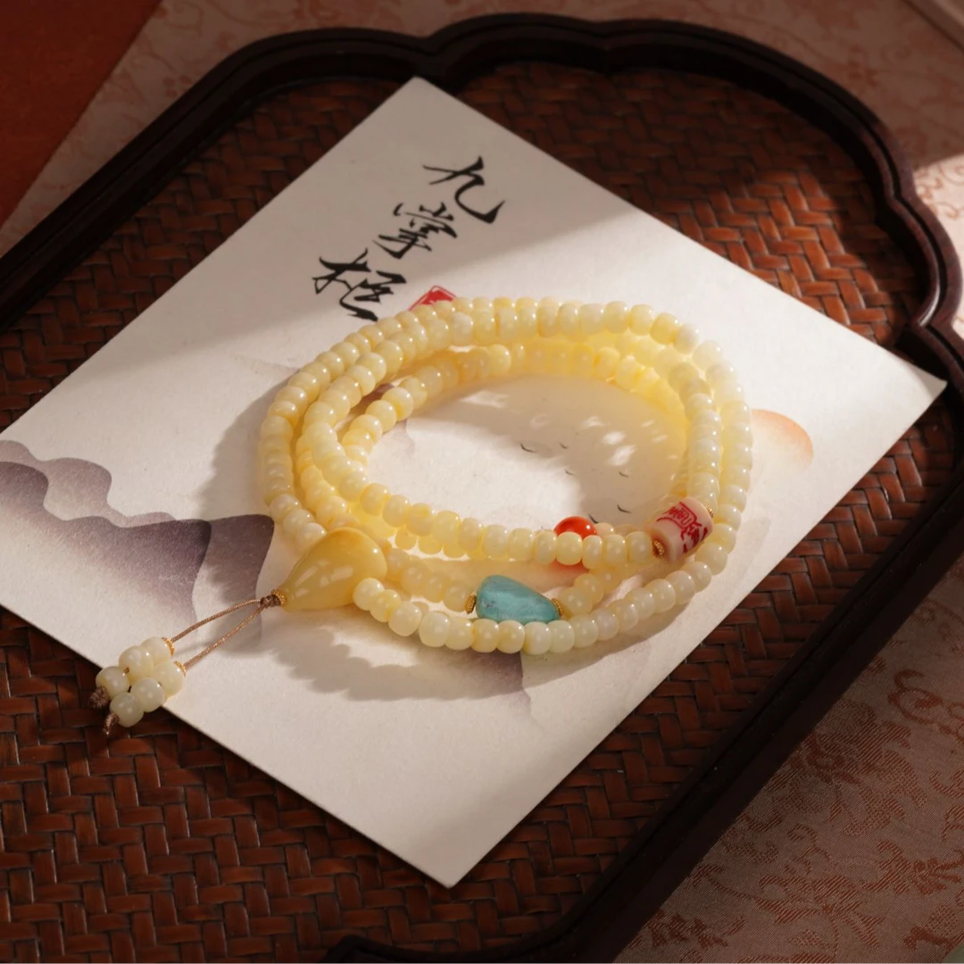 天然蜜蜡多圈手串简约设计百搭—多样性发其一约5mm【JJ267】